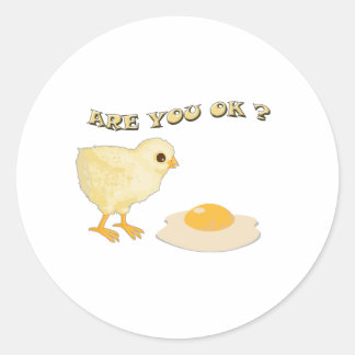 Are you o.k ? classic round sticker