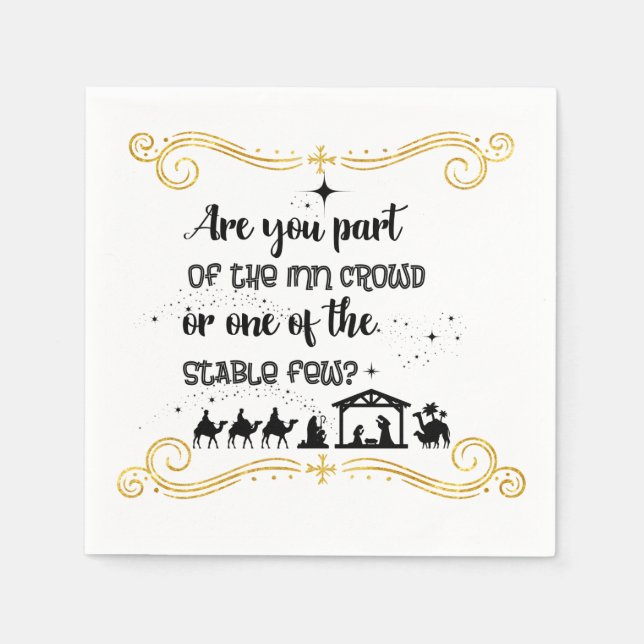Are You Part Of The Inn Crowd? Christian Christmas Napkin (Front)