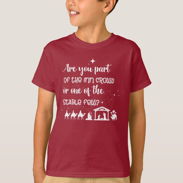 Are You Part Of The Inn Crowd? Christian Christmas T-Shirt (Front)
