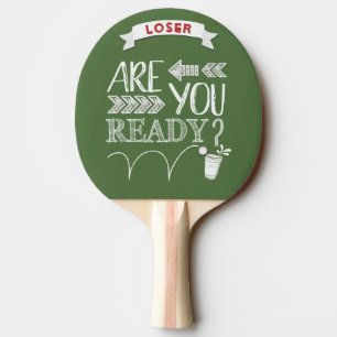 Are You Ready? Beer Pong Football Chalkboard Ping Pong Paddle