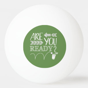 Are You Ready? Football Chalkboard-Styled Ping Pong Ball