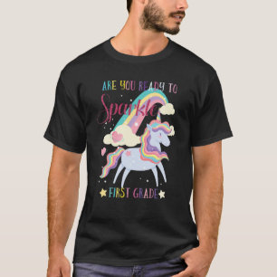 Are You Ready To Sparkle First Grade Unicorn Rainb T-Shirt