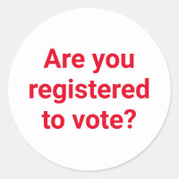 Are you registered to vote? custom red and white