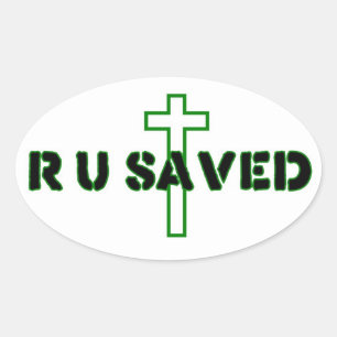 Are You Saved Oval Sticker