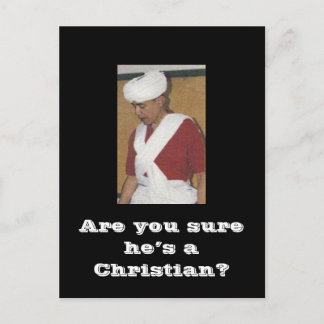 Are you sure he’s a Christian? Postcard