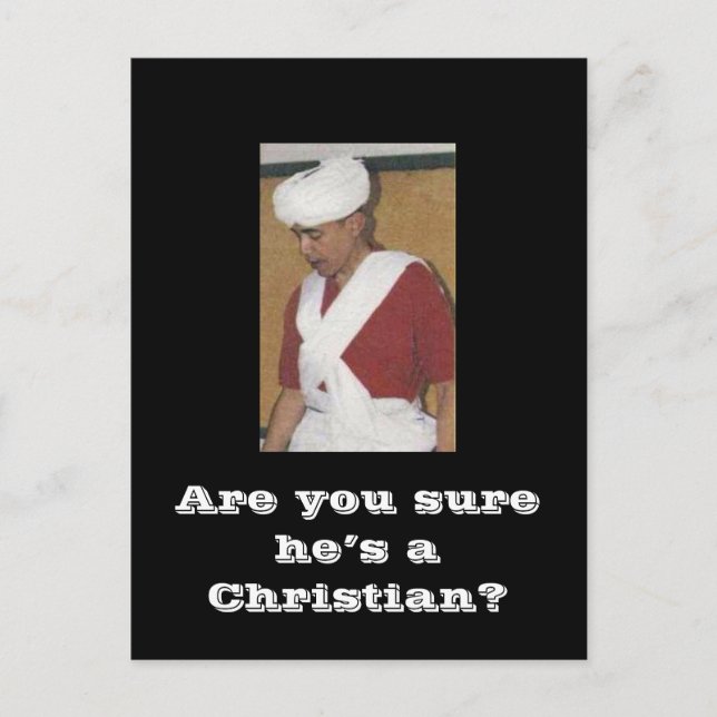 Are you sure he’s a Christian? Postcard (Front)