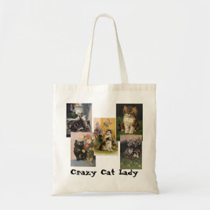 Are you the Crazy Cat Lady! Victorian Kittens Tote Bag