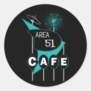 Area 51 Cafe Classic Round Sticker