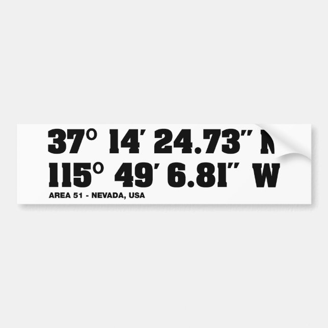 AREA 51 - coordinates Bumper Sticker (Front)