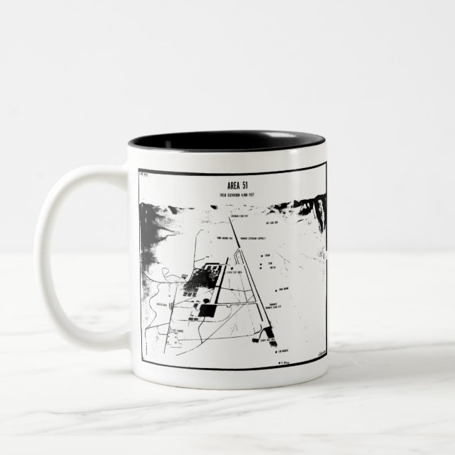 Area 51 Map Two-Tone Coffee Mug (Left)