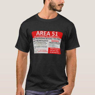Area 51 Military Base Warning Sign Souvenir T-Shirt