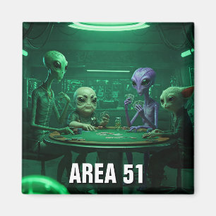 Area 51 Nevada Aliens poker Magnet