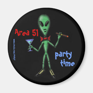 Area 51 party alien funny cartoon art magnet