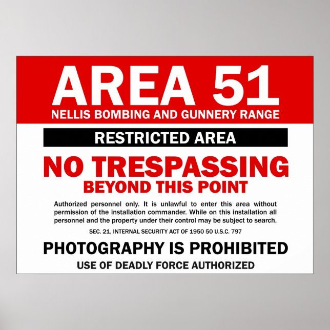 Area 51 - Restricted Area Poster (Front)