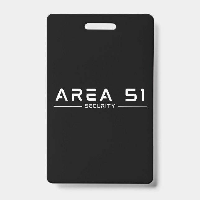 Area 51 Security Alien Extraterrestrial UFO ID Badge (Front)