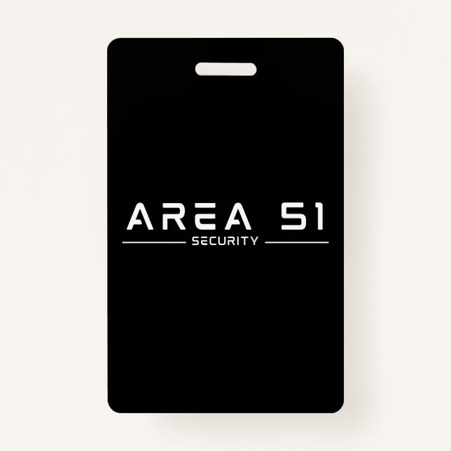 Area 51 Security Alien Extraterrestrial UFO ID Badge (Front)