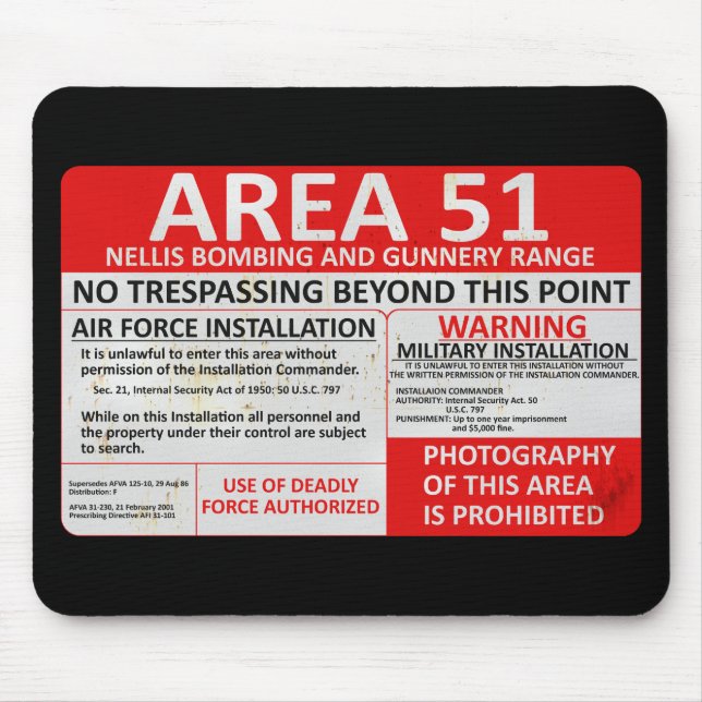 Area 51 Sign Mouse Pad (Front)