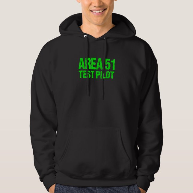 Area 51 Test Pilot Retro Halloween Costume Roswell Hoodie (Front)