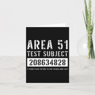 Area 51 Test Subject 4828 Alien Abduction Hallowee Card