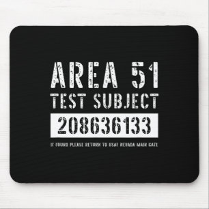 Area 51 Test Subject 6133 Alien Abduction Hallowee Mouse Pad