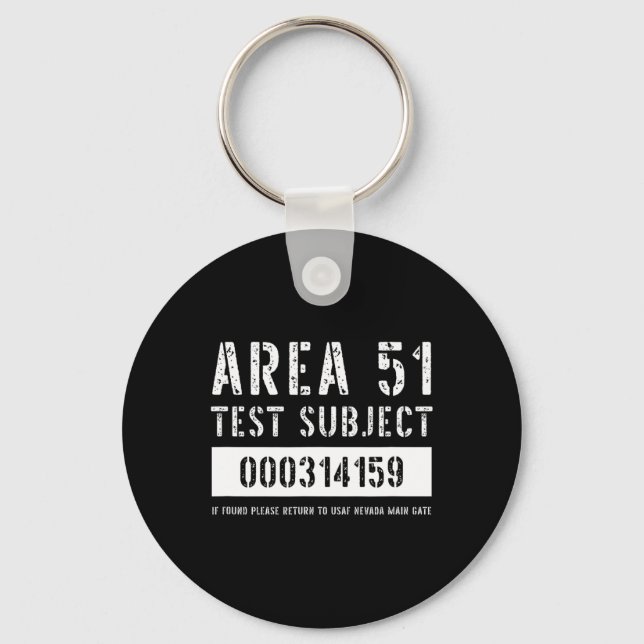 Area 51 Test Subject Alien Abduction Halloween Cos Key Ring (Front)