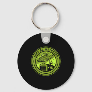 Area 51 They're Watching Alien Believer Batch Ufo  Key Ring