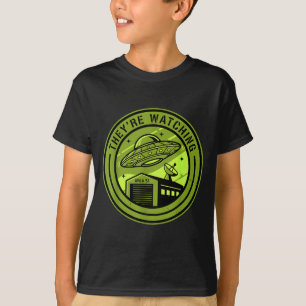 Area 51 They're Watching Alien Believer Batch Ufo  T-Shirt