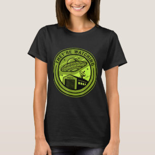 Area 51 They're Watching Alien Believer Batch Ufo T-Shirt