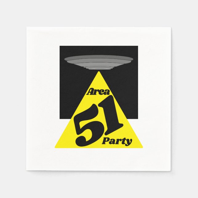 Area 51 UFO, Birthday Napkin (Front)