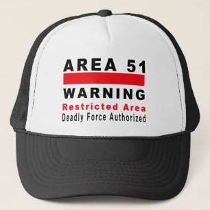 Area 51 Warning Trucker Hat
