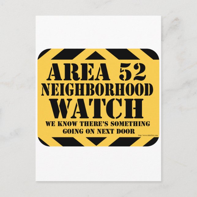 Area 52 Neighbourhood Watch Postcard (Front)
