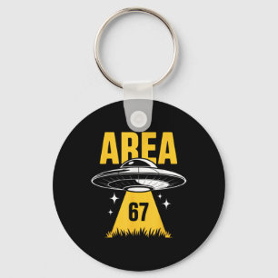Area 67 Ufo Flying Saucer Light Beam Key Ring