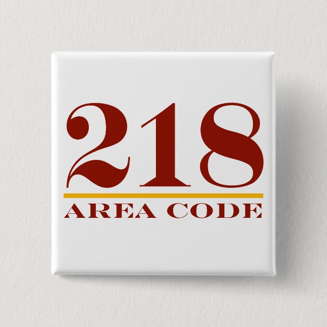 Area Code 218 15 Cm Square Badge (Front)