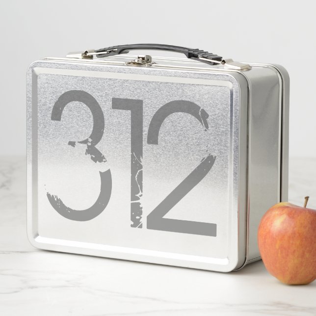 Area Code 312 (Chicago) Keychain Metal Lunch Box (In Situ)