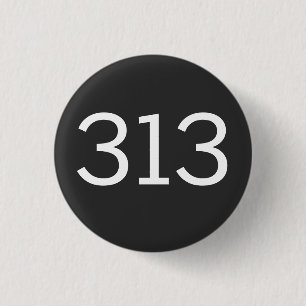Area Code 313 (Detroit) 3 Cm Round Badge
