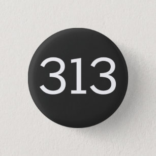 Area Code 313 (Detroit) 3 Cm Round Badge