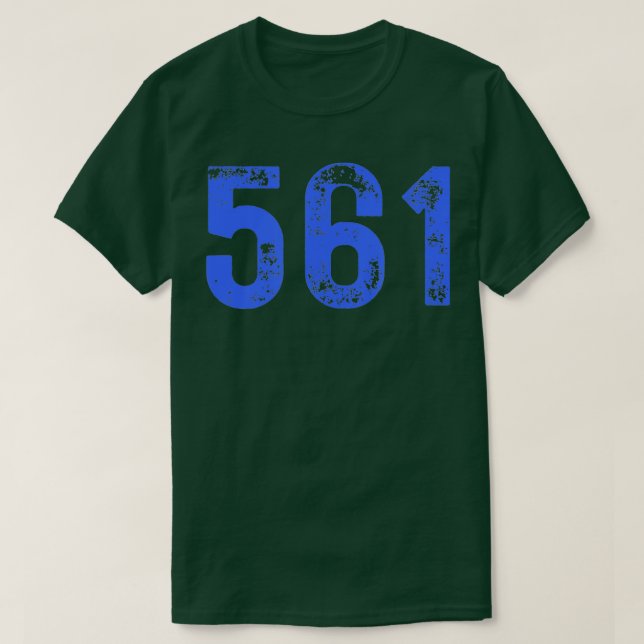 Area Code 561 for Palm Beach County Florida Palm B T-Shirt (Design Front)