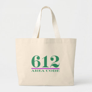 Area Code 612 Large Tote Bag