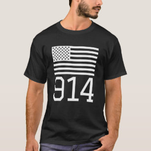 Area Code 914 American Flag Usa Westchester County T-Shirt