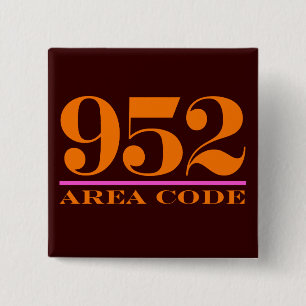 Area Code 952 15 Cm Square Badge