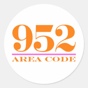 Area Code 952 Classic Round Sticker