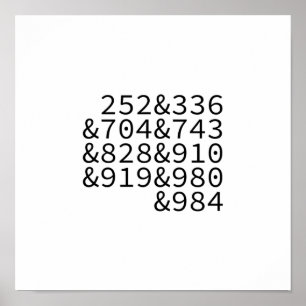 Area Codes North Carolina Poster