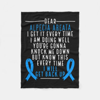 Areata Awareness I Will Get Back Up Hair Loss  Fleece Blanket