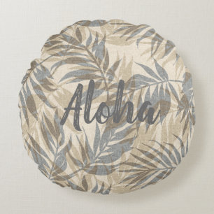 Areca Palms Hawaiian Tropical Vintage Aloha Round Cushion