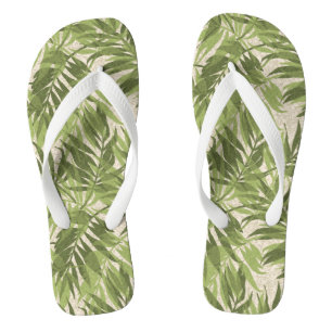 Areca Palms Hawaiian Tropical Vintage Green Jandals