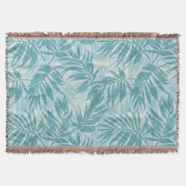 Areca Palms Hawaiian Tropical Vintage Throw Blanket (Front)
