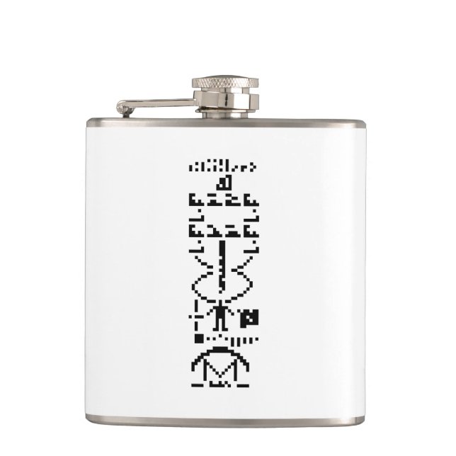 Arecibo Binary Message 1974 Hip Flask (Front)