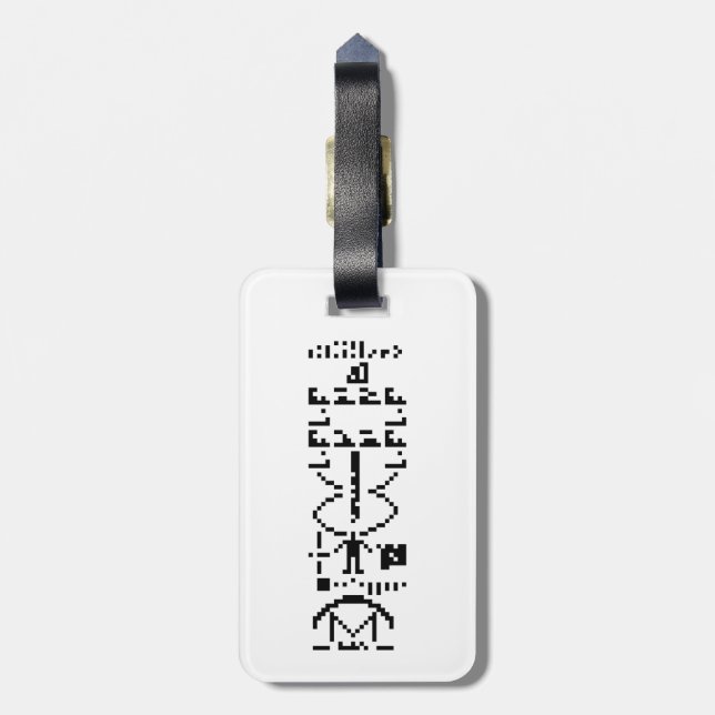 Arecibo Binary Message 1974 Luggage Tag (Back Vertical)