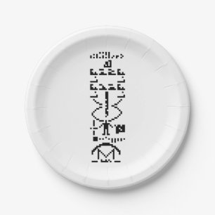 Arecibo Binary Message 1974 Paper Plate