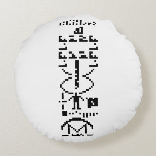Arecibo Binary Message 1974 Round Cushion